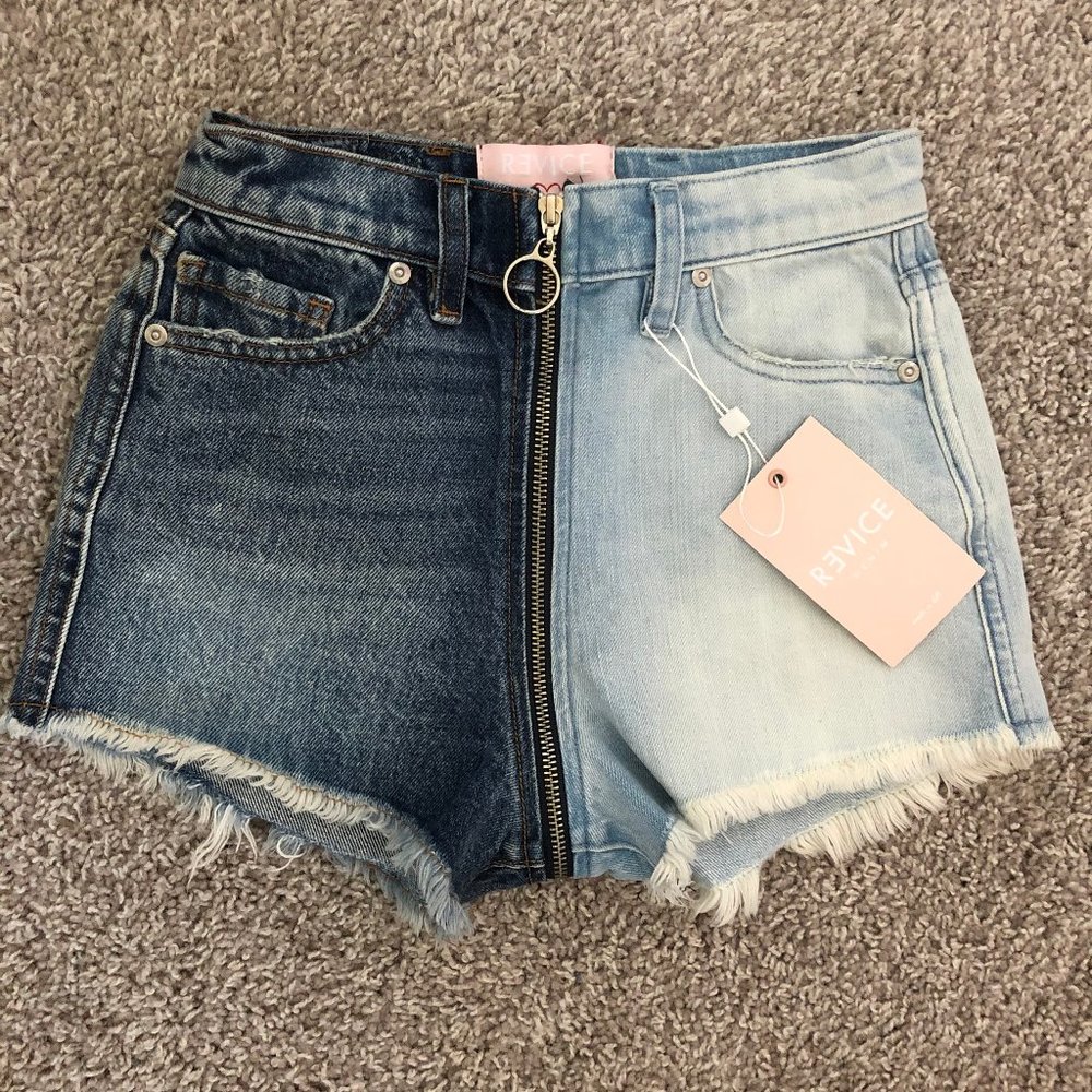 Revice Denim Yin Yang Zipper shorts